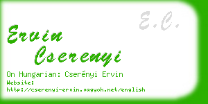 ervin cserenyi business card